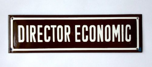 Romania Kingdom Economic Manager Metal Office Door Plate Interwar Period Rare