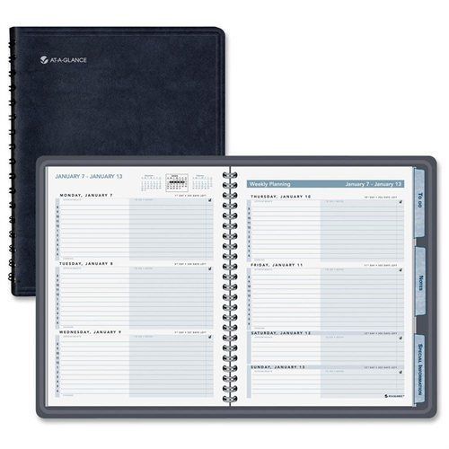 AT-A-GLANCE® The Action Planner Weekly Appointment Book, 6 7/8 x 8 3/4, Black, 2