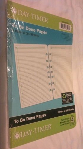 Day-Timer To Be Done Pages 5 1/2&#034; x 8 1/2&#034; #87238 2 Pads/24Sheets