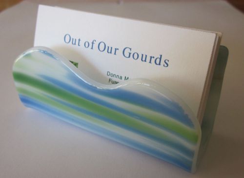 Business Card Holder in Blue and Green