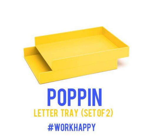 **POPPIN YELLOW LETTER DESK TRAY (SET OF 2) $19.00**