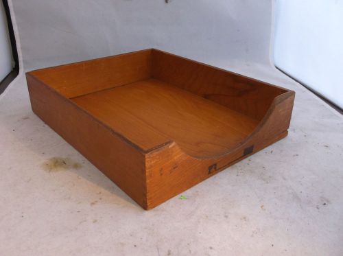 Vintage DoveTail Wood Oak Desk Tray Letter Size office supplies box Desk top