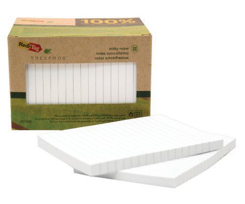 Redi-Tag 27408 Sugar Cane Self-stick Notes, 4 X 6, Lined White, 90 Sheets/pad,