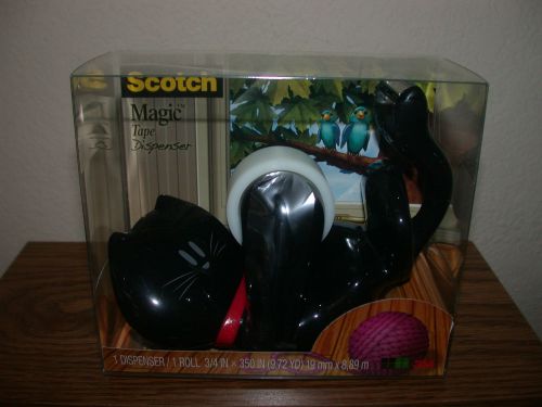 Scotch Magic NEW Black Cat Tape Dispenser Free Fast Ship!