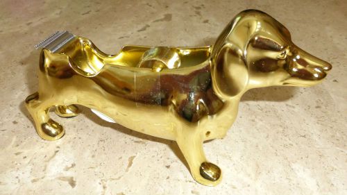 Nate Berkus Scotch Tape Dispenser Dachshund Wiener Dog Gold Hollywood Regency