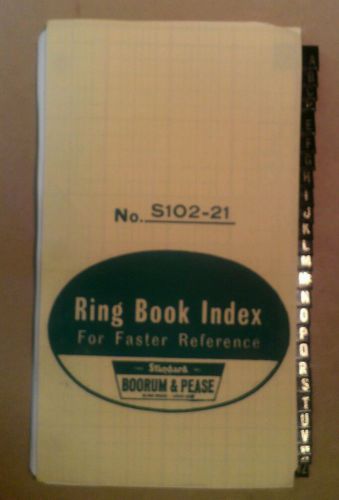 New Three Ring Book Index S102-21 Leather Tab Buff Replacement Address Telephone