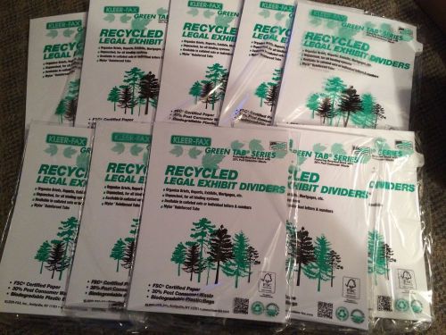 Kleer Fax 91004 Recycled Number 4 Dividers Green Tab Series 25Pk LOT OF 10