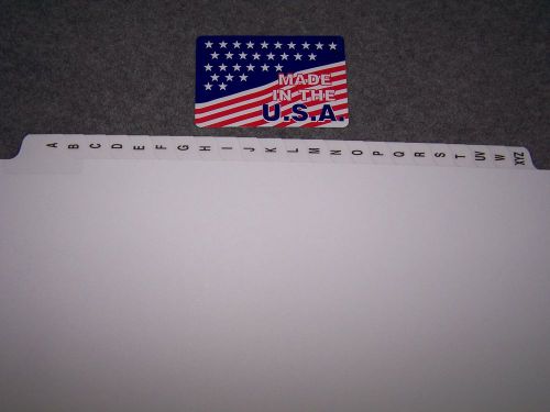 A - Z index tab dividers  Loose Leaf 10 SETS $4.99 per set  Made in USA