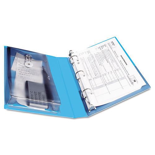Mini Durable View Protect/Store Round Ring Binder, 5-1/2 x 8-1/2, 1&#034; Cap., Blue