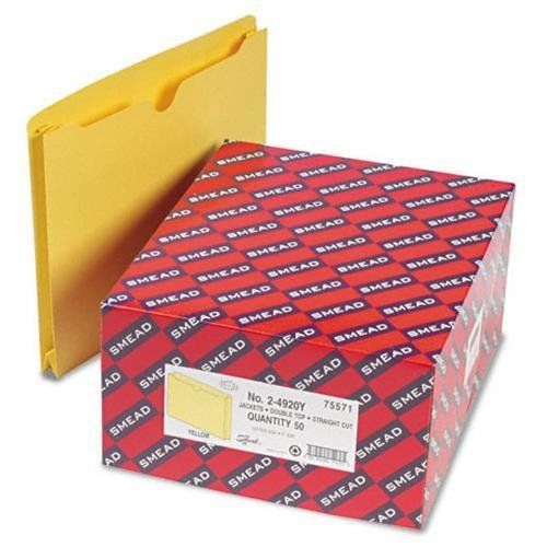 Smead 75571 Yellow Colored File Jackets - Letter - 8.50&#034; Width X 11&#034; Length