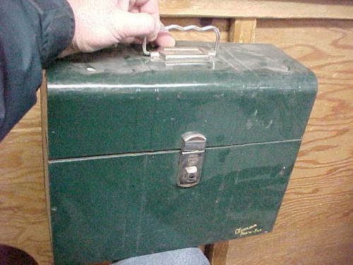 BS4 Vintage Climax Porta File Hamilton Metal Products Co Storage Box Green color