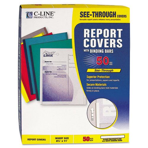 Polypropylene Report Covers w/Binding Bars, Economy, Clear, 11 x 8 1/2, 50/BX