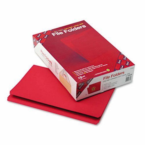 Smead Folders, Straight Cut, Reinforced Top Tab, Red, 100 per Box (SMD17710)