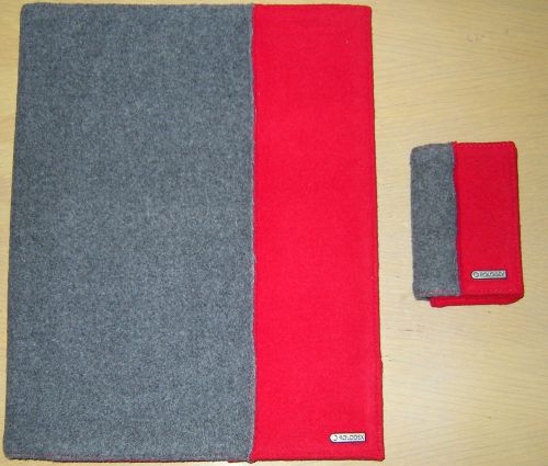 2 piece rolodex pad folio legal pad book w/ matching wallet felt cover nwot for sale