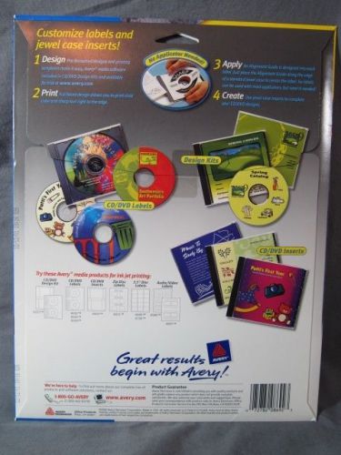 Avery ink jet 8692 white cd/dvd labels 40 disc 80 spine labels 072782086923 new for sale