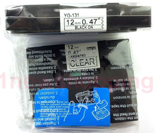 Black on Clear Label Tape Compatible for Brother TZ Tze 131 TZe-131 P-Touch 8m