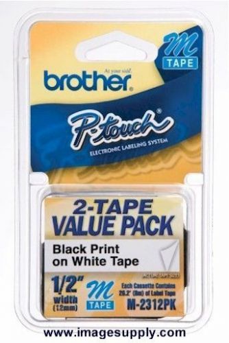 Brother M231 P-Touch Label Tape MK-231S M-2312PK (2 pack) PT-65, PT-70, PT-80