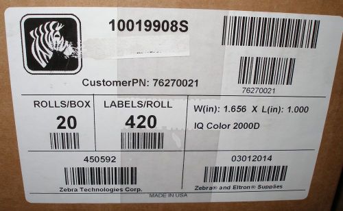Zebra 10019908S 1.656&#034; x 1.00&#034; Rolls of Labels 420/roll