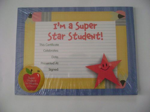 Recognition Awards, I`m A Super Star Student ! ~ 8&#034; x 6&#034;, 24/Pack