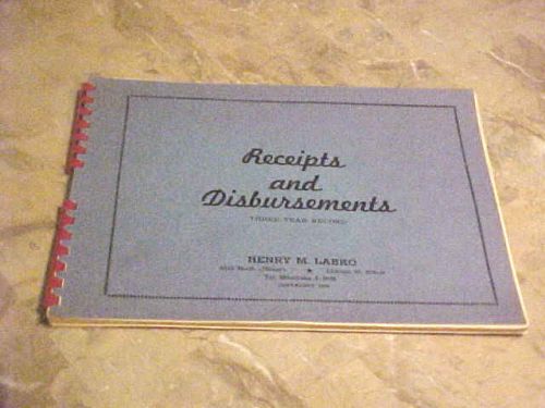 VINTAGE 1939 RECORD BOOK RECEIPTS &amp; DISBURSEMENTS 3YR. RECORD HENRY M. LABKO USA