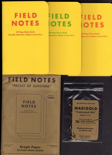 Field Notes Brand Packet of Sunshine 3 Notebooks in Kraft Envelope plus seeds