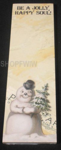 Let It Snow Primitive Jolly Happy Soul Snowman Magnetic List Notepad