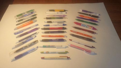 Lot of 35 ballpont pens (+ 5 more pens to total 40) Some new.  Asst. colors.