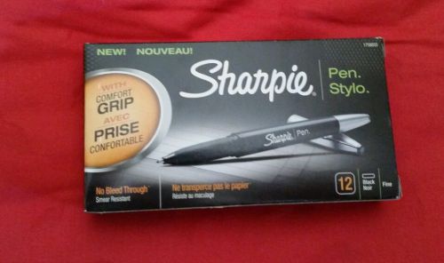 Sharpie Fine Pens with  Comfort Grip Avec prise confortable 12 Black Ink Pens