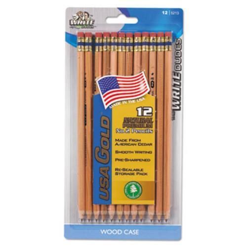 Board Dudes 5213BA48 Usa Gold Series #2 Pencils, Cedar, Natural, 12/pk