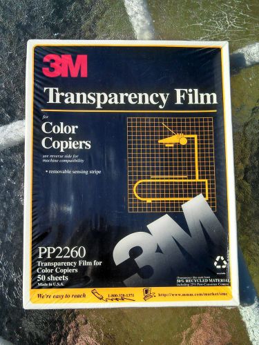 3M Transparency Film for Color Copiers PP2260 50 sheets made in USA 4 mil NIP
