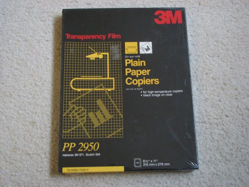 3M Transparency Film PP 2950 For Plain Paper Copiers 100 Sheets Brand New Sealed