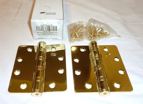 (2) ives 5bb1hw 4.5&#034; x 4&#034; rc nrp us3 mortise ball bearing hinges polished brass for sale