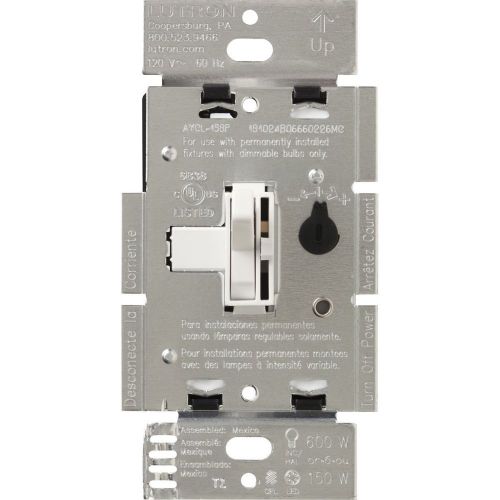 Lutron aycl-153p-wh ariadni c-l 150 watt single-pole/3-way dimmable cfl/led. for sale