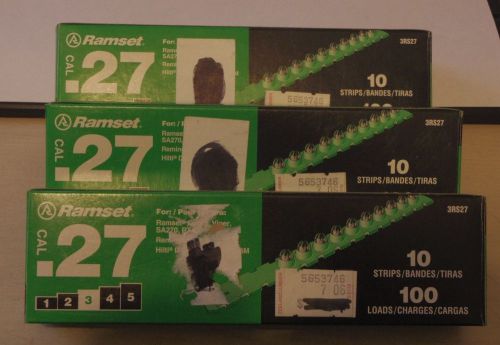 3 BOXES Ramset .27 Caliber 3RS27 Green Loads 10 strips 100 loads per box