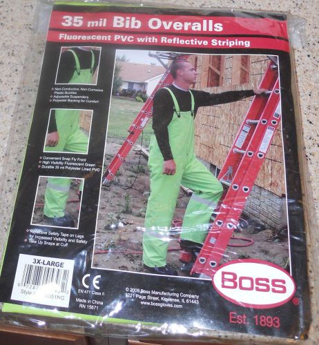 35 mil bib overalls fluorescent pvc w/reflective striping hig vis pro351ng 3xxx for sale