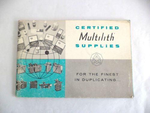 Vintage OEM Multilith Certified Supplies Catalog, Multilith Duplicator