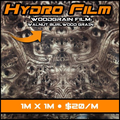 Hydrographic Water Transfer Printing Film - Walnut Burlwood w/ White Base