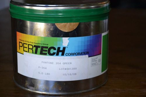 Pantone 354 Green Printing Ink Pertech Sealed 5 lbs Can P-354