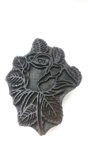 Vintage big size inlay hand carved preety love rose textile printing block/stamp for sale