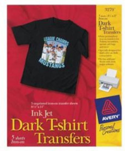 Avery Transfers Dark T-Shirt Ink Jet 8-1/2&#039;&#039; x 11&#039;&#039; 5 Sheets