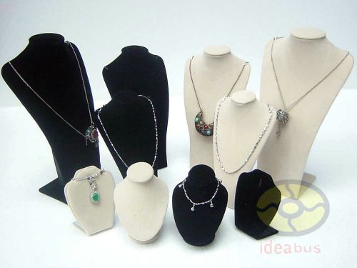 Set = 10pcs bust jewelry necklace display stands(inches=13x7 10x5 8x4 5x3 3x3) for sale