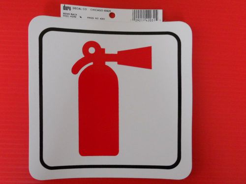 Fire Extinguisher Decal 6&#034; x 6&#034; Red &amp; White by Duro Decal