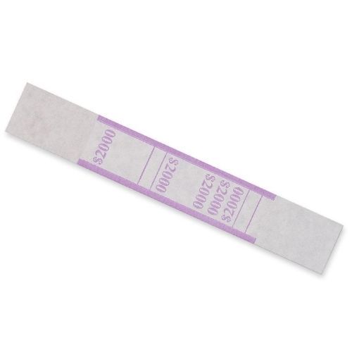 MMF $2000 Currency Band - Self-sealing - Kraft - Violet, White - 1000/Box