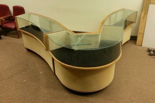 Vintage 3 piece Curved Glass Showcase/Display Case NO RESERVE NR
