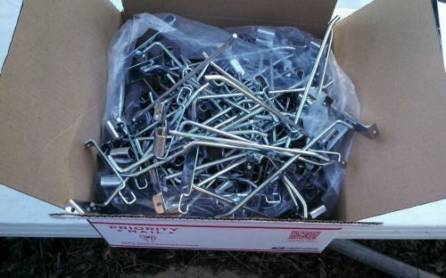 Large Priority Flat Rate Box Full 100) 8&#034; CHROME PEG HOOKS for Wire Grids