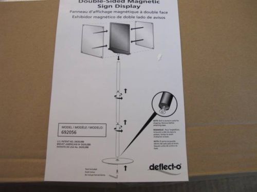 Deflect-o def692056 dual sided magnetic sign stand 12-15/16x12-15/16x 56 inches for sale