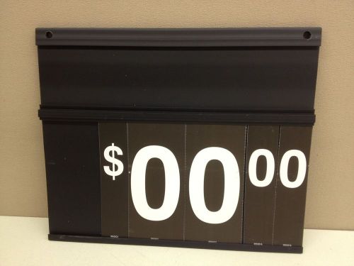 CASE of 10 Black Plastic Price Sign 16&#034; x 13&#034; Spiral Flip Dollar Numbers Grocery