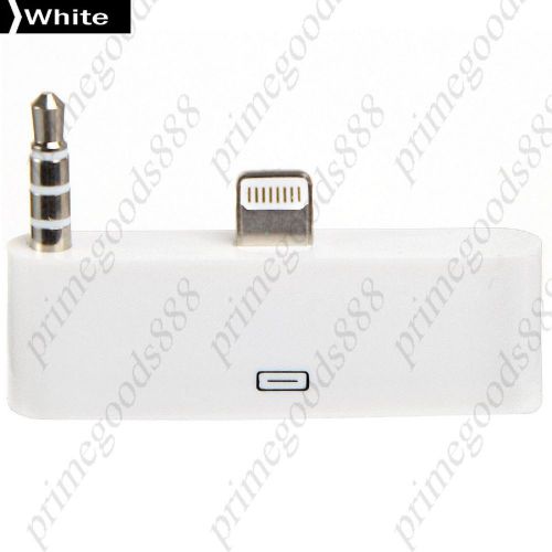 Dock 30 Pin Female to 8 Pin Lightning Adapter Converter 3.5mm Audio Plug White