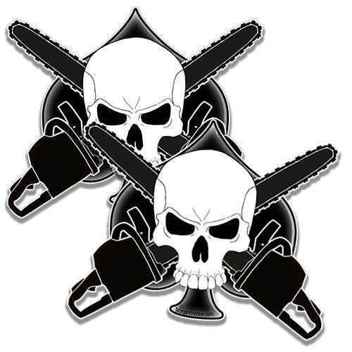 Logger&#039;s crossbones decal sticker arborist forestry chainsaw tree axe skull 1221 for sale