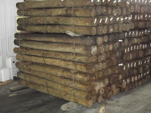 6 x 8 pressure treated yellow pine round corral fence posts, wood post lumber ky for sale